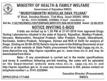 indevjobs's tweet image. Inviting E-Bids from Drug Testing Laboratories goo.gl/yaGDz5 #fudning #research #health #India