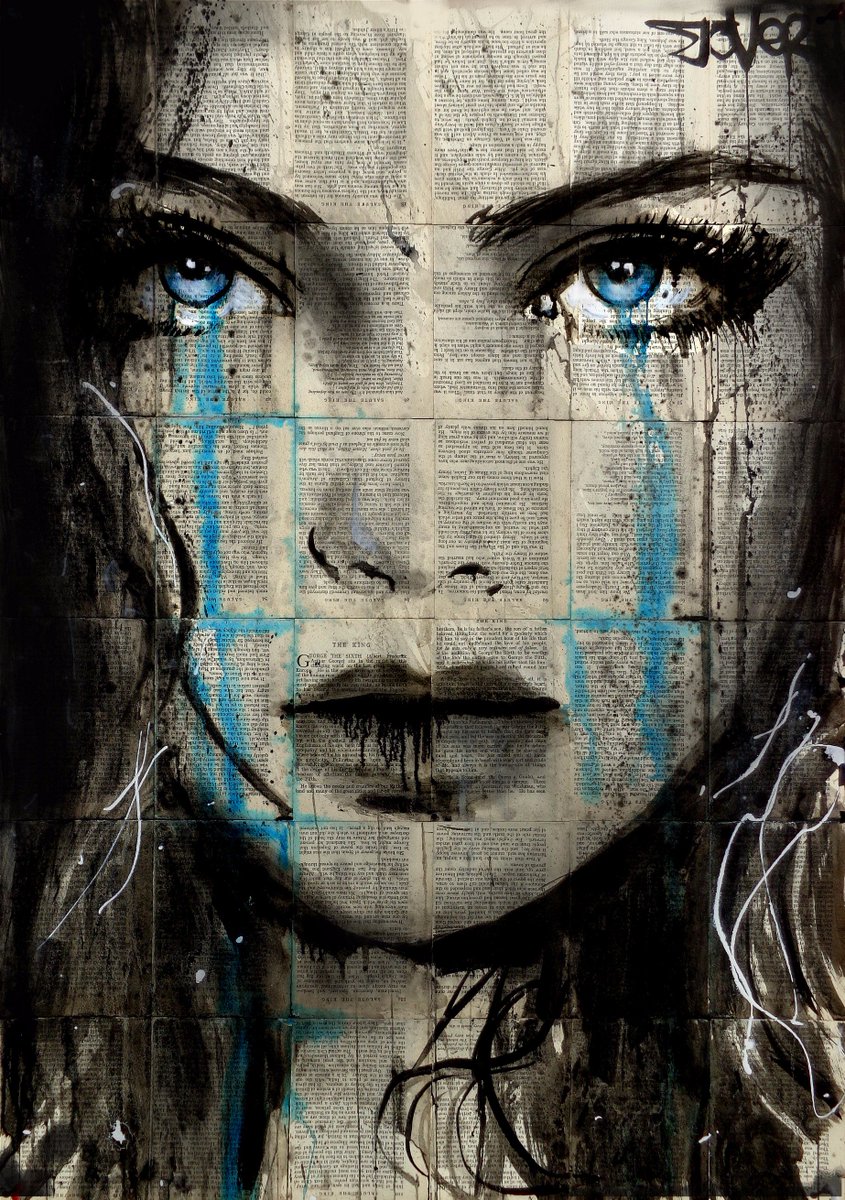 LouiJover's tweet photo. ''BLUE IVORY'' #blueinkytears new work listed @SaatchiArt JOVER #faceseries https://t.co/rbWd4Lfs5J https://t.co/S78ahWNXct