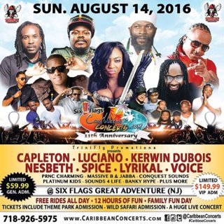 CaribeanConcert's tweet photo. The line up is insane, don't miss this event! Six Flags Caribbean Concert Series Sun. 8.14.16. #TriniFlyPromotions https://t.co/lnVepDQQ4e