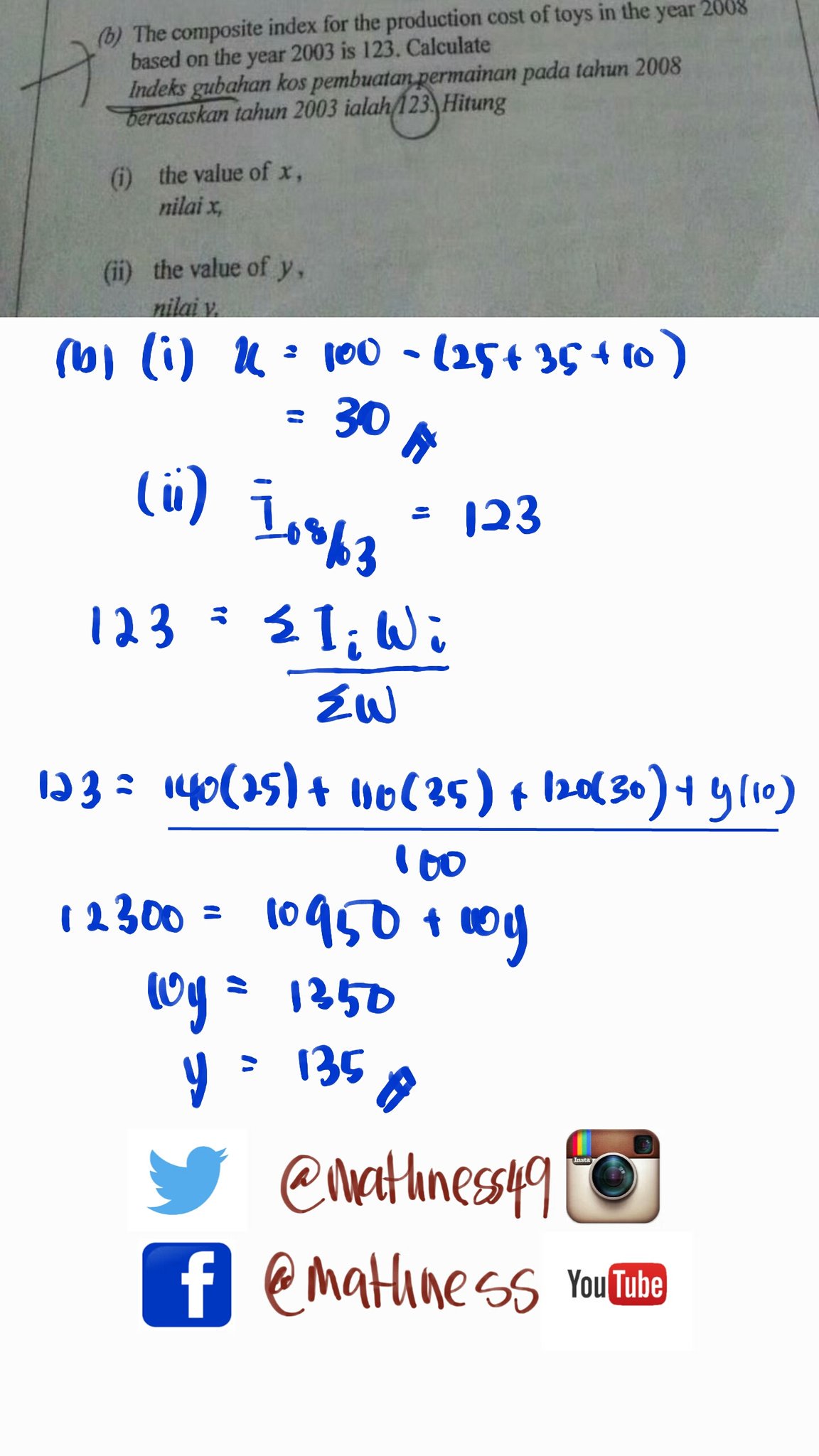 O Xrhsths Mathness Math Spm Sto Twitter F4 Nombor Indeks Soalan Paper 2 Section C 10 Markah Mahirkan Guna Formula Indeks Harga Dan Indeks Gubahan Https T Co Xkrlcw4ipi Twitter