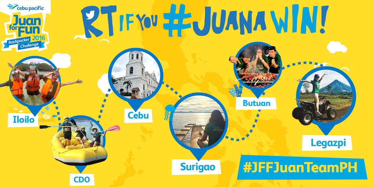 CebuPacificAir's tweet photo. #JFFJuanTeamPH had so many wonderful adventures all over the country in #JuanForFun2016! https://t.co/lQYDg5fHgF
