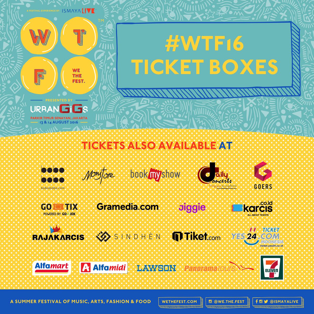 Get your #WTF16 ticket now before prices increase! Available at our official ticket boxes listed here.