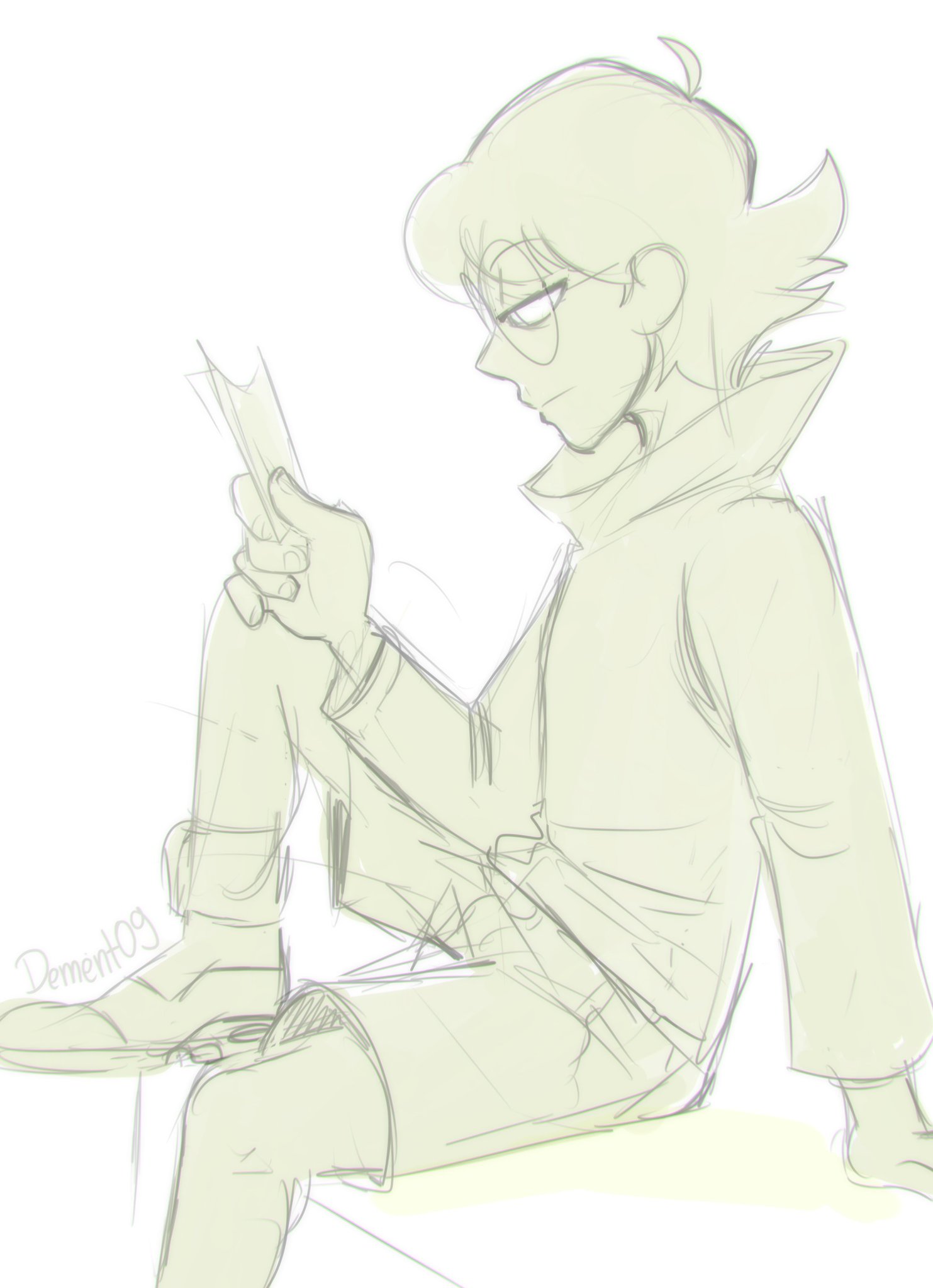 “Oh would you look at that...another green nerdy character i'll be frantically drawing”