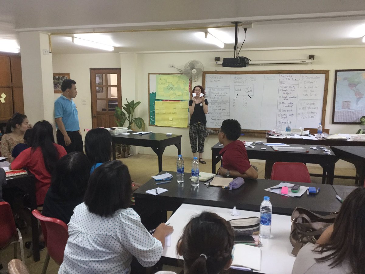 KellyThorp's tweet photo. Training Thai teachers. Day 2: #differentiation and #inclusion. @mssoxford @mason8786 #wis_hk https://t.co/gfpbU4j1Sa