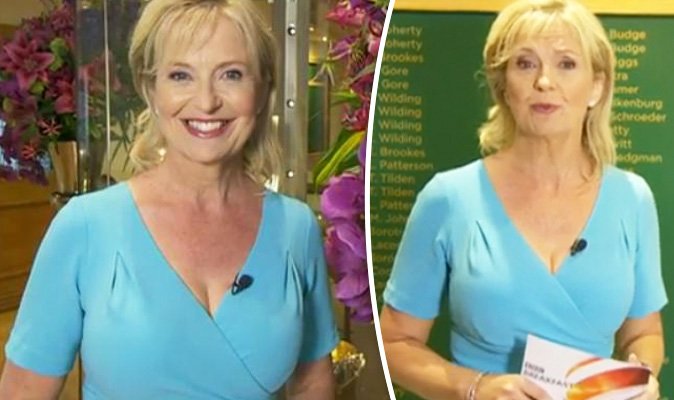 Carol Kirkwood puts on seriously busty display in plunging blue dress on  BBC Breakfast https://t.co/m7HofJj4qd