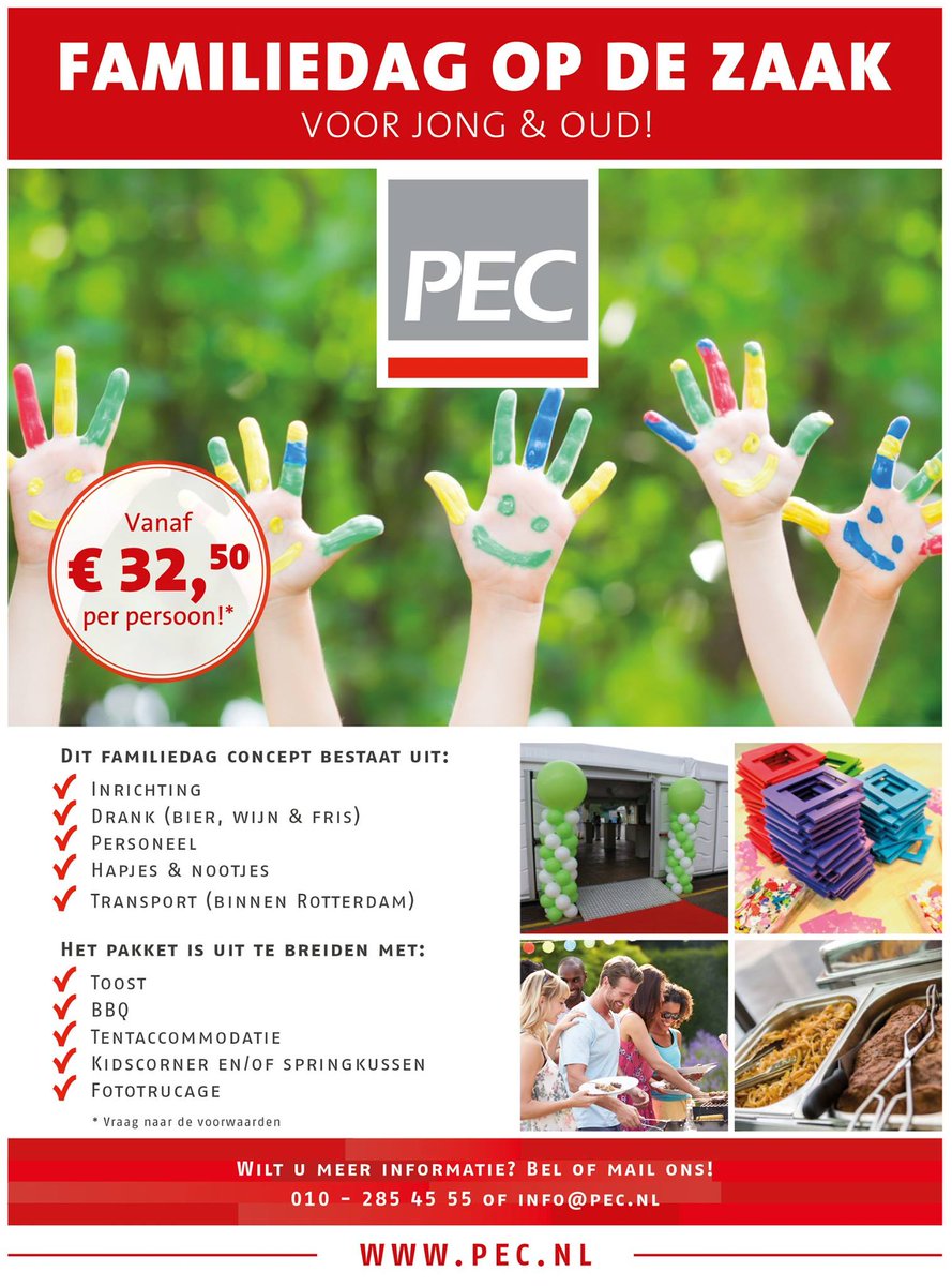 Organiseer voor uw collega’s en/of relaties met hun gezinnen een onvergetelijke dag bij u op de zaak