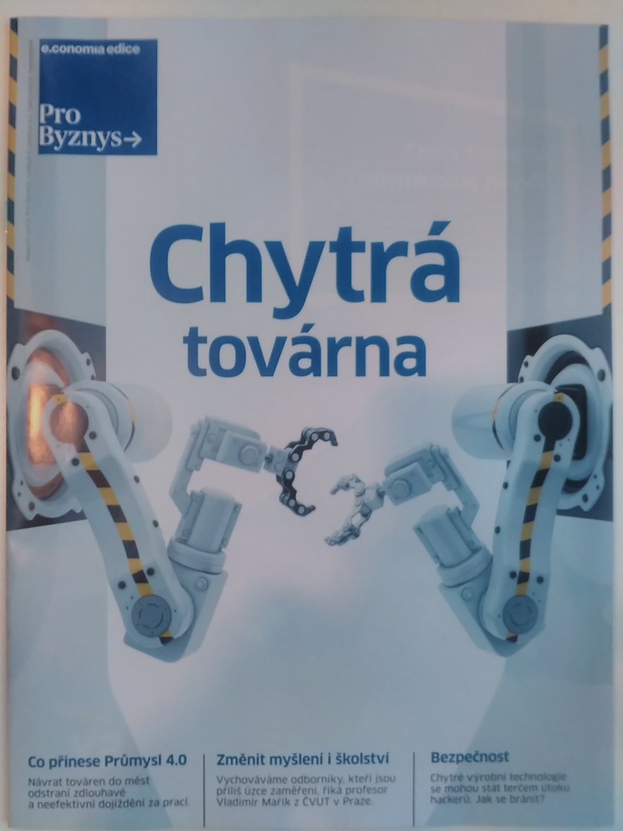 EventsEconomia's tweet photo. Právě vyšla povedená příloha HN Chytrá továrna s tématikou Průmysl 4.0 https://t.co/r25yss3Wwu
