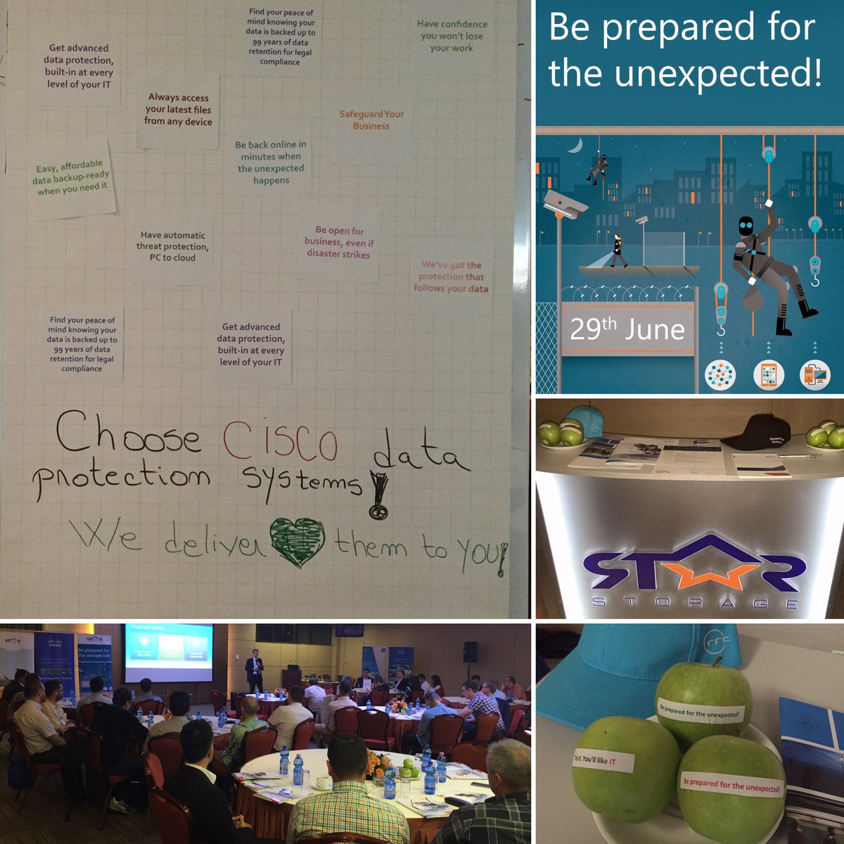 starstorage's tweet photo. Live! Our "Be prepared for the unexpected!" event with friends @Cisco&RRC Romania #StarStorageEvents #dataprotection https://t.co/B898phaNLg
