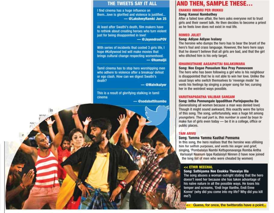 kotravai_n's tweet image. The #Swathi effect: stop justifying violence in the name of love in movies #SwathiMurderCase masessaynotosexism.wordpress.com/2016/06/29/the…