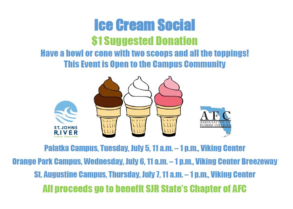 AFC_SJRState's tweet photo. Join us for an ice cream social! https://t.co/t2avlwHE4h