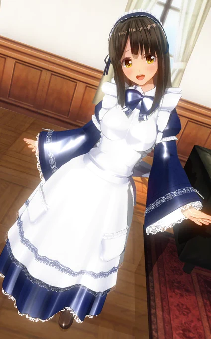 ミニスカメイド服も好きだけどクラシカルメイド服も可愛い#CM3D2 #カスタムメイド3D2 