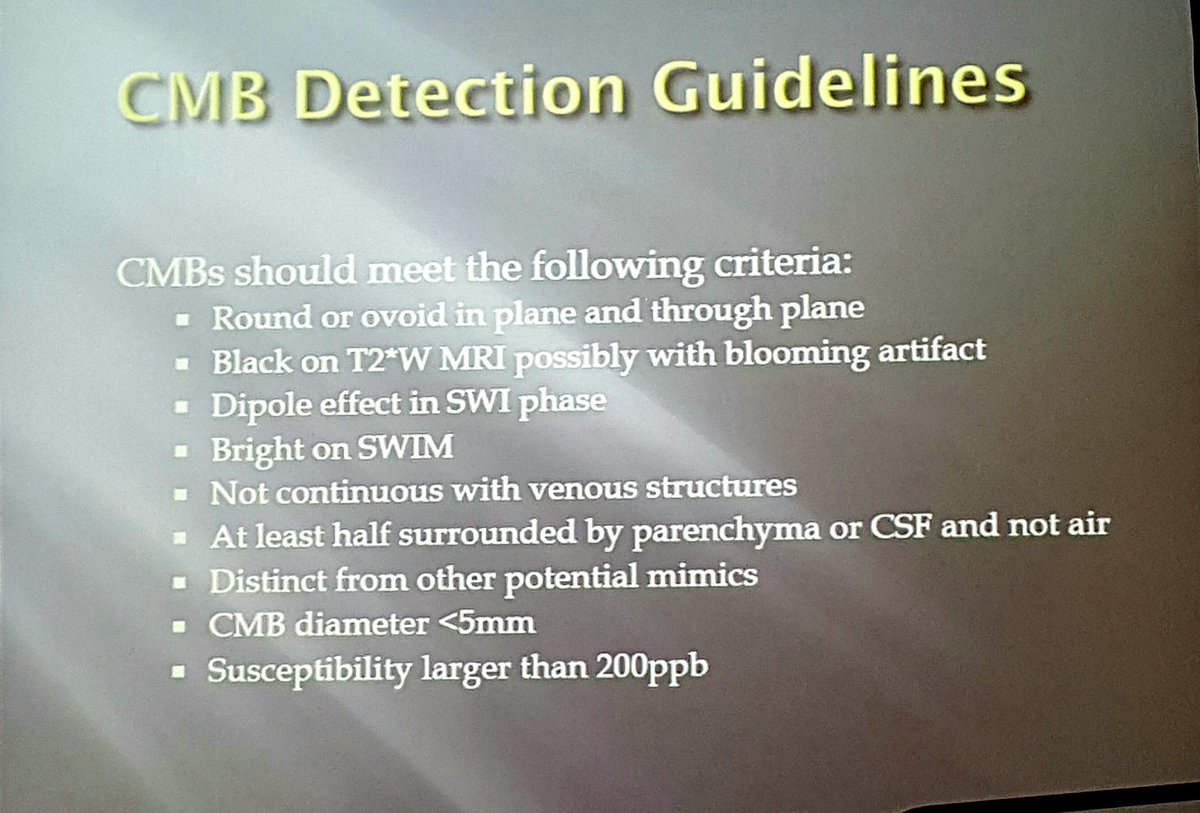 griz1's tweet photo. Guidelines for detecting #CMB using SWIM. #DrMarkHaacke #NNS2016 @Neurotrauma @TheAJNR #microbleed #TBI https://t.co/ll8XhA3duF