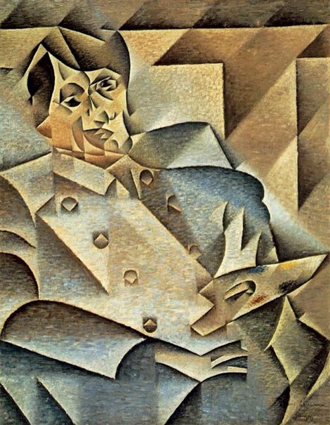 Portrait of Pablo Picasso by Juan Gris (1887-1927) #art #Gris #fineart #painting #cubism #Picasso