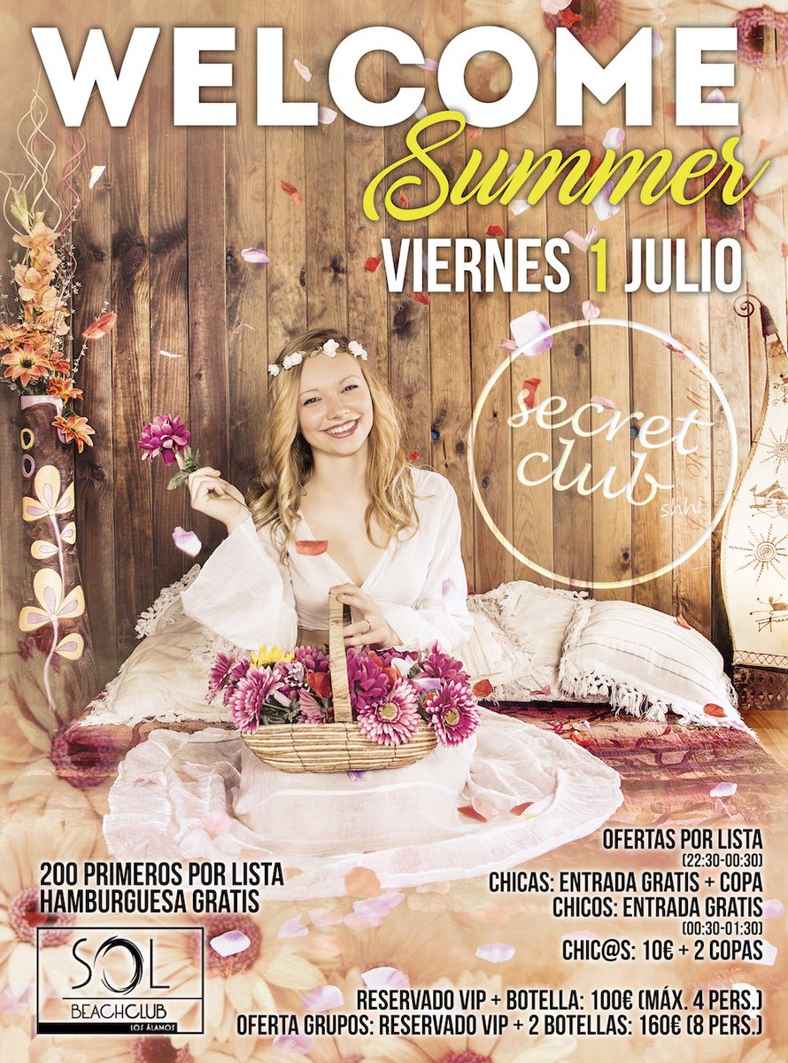 Este viernes llega a #SolBeach la Fiesta Secret Club ¿te vienes a cenar? :)