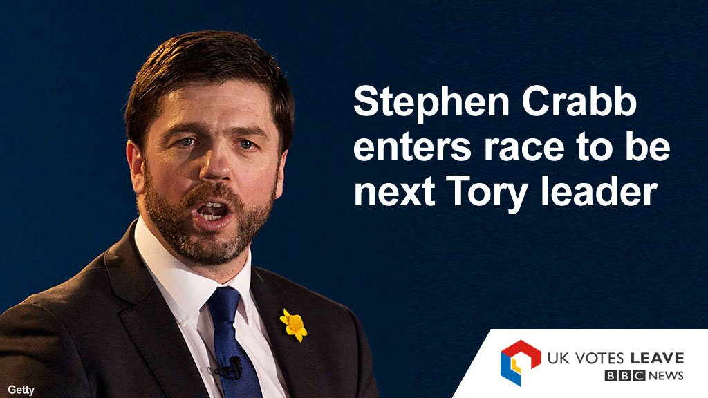Stephen Crabb enters race to be Tory leader