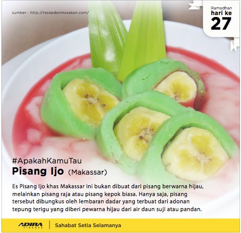 AdiraFOI's tweet photo. Yang suka Pisang Ijo dilikes, Foilovers! Yang belum tahu boleh untuk dishare! #ApakahKamuTau https://t.co/cJdYet13jm