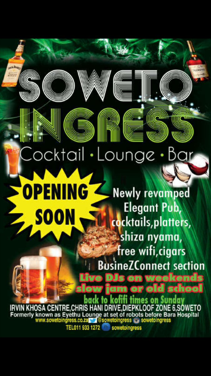 SowetoIngress's tweet photo. Opening Soon https://t.co/Rc5X2CR5fC