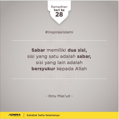AdiraFOI's tweet photo. Bulan suci ini merupakan bulan yang bisa melatih kesabaran kita, Foilovers! #InspirasiIslami https://t.co/CziEkxuOaD