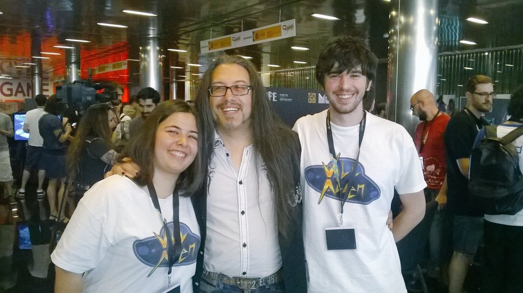 Beaqueen93's tweet photo. John Romero played @VillAlien in our stand at @gamelab . Thank you @romero ! #Villalien #Gamelab #gamelab16 https://t.co/QPwF7RC16F
