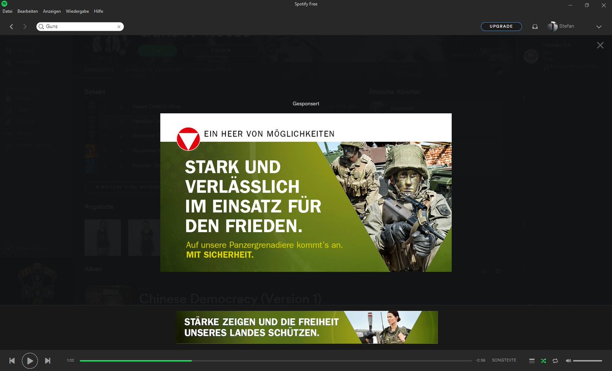 Stousn's tweet photo. Da jammert das #Bundesheer über zu wenig Geld und kann mit nichts mehr fahren aber für Spotify-Werbung ist genug da? https://t.co/EOCEa0xe8E