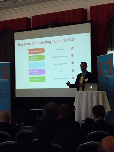 Kunal_Pandya's tweet photo. Graham Taylor from Vodafone speaking about why they chose Taulia #TauliaConnect #futureFSC https://t.co/9dTy1To1uo