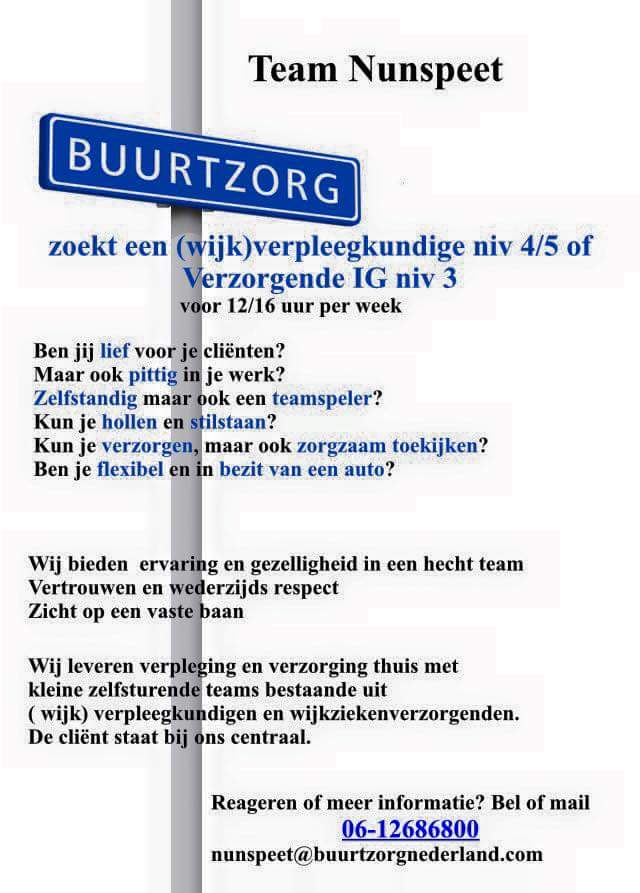 Wij zoeken met spoed een nieuwe collega! <a href="/josdeblok/">Jos de Blok</a> <a href="/buurtzorg/">Buurtzorg</a>