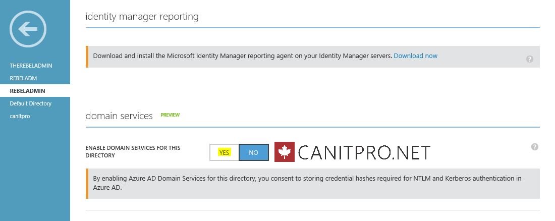techdays_ca's tweet image. [How-to] Enabling Azure AD Domain Services bit.ly/29abMV2 #CANITPRO #ITPRO #AzureAD #Cloud