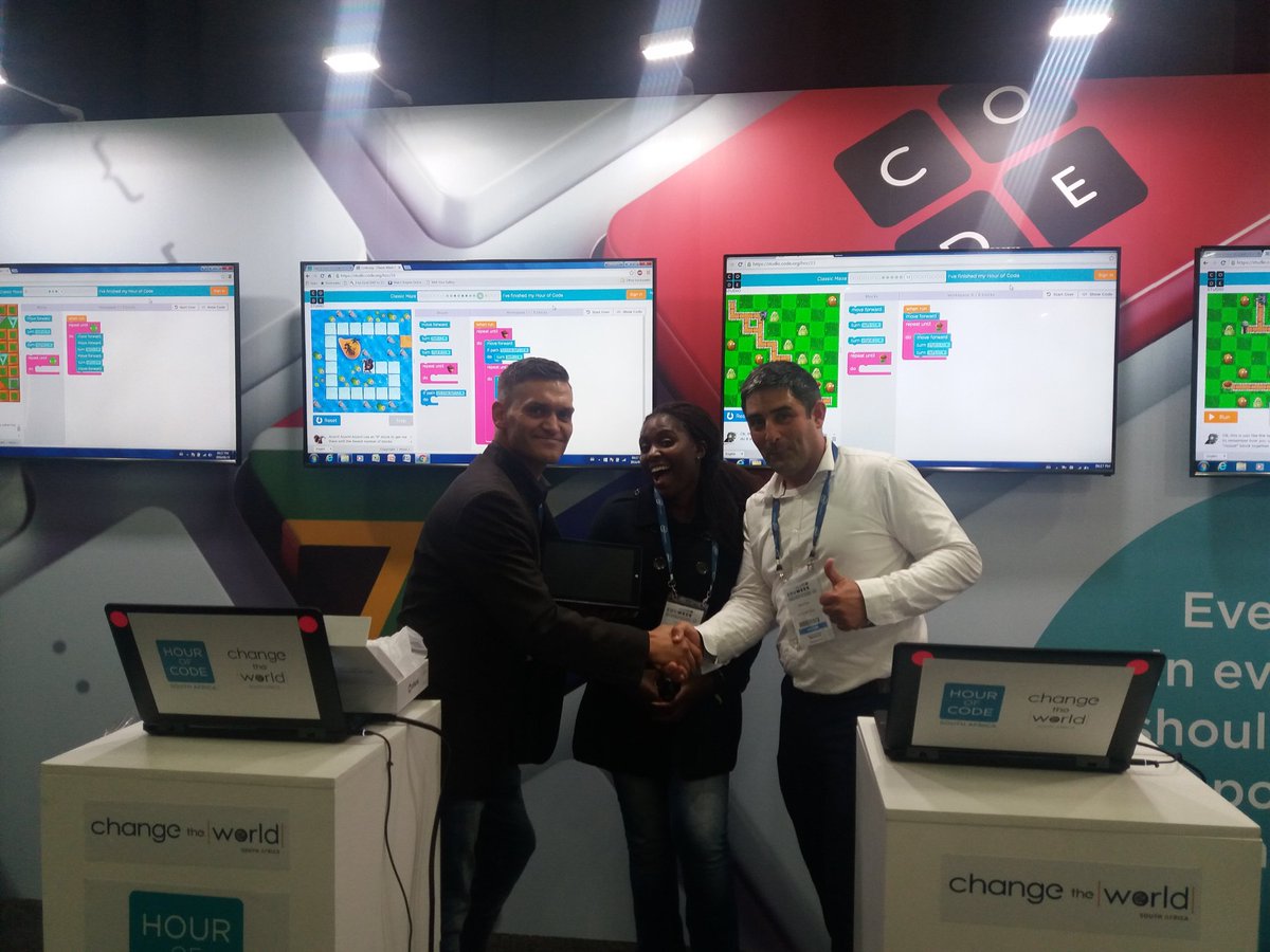 hourofcodeSA's tweet image. Congratulations Duncan from black and white printing. The winner of tablet sponsored by @IncConnection