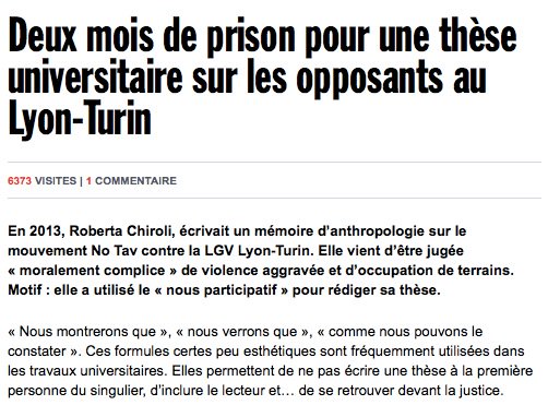 MaximCombes's tweet photo. Hallucinant : condamnée pour son travail de recherche
Solidarité avec #RobertaChiroli #NoTav 
@notavSavoie @notav https://t.co/WVgOFKzGmu