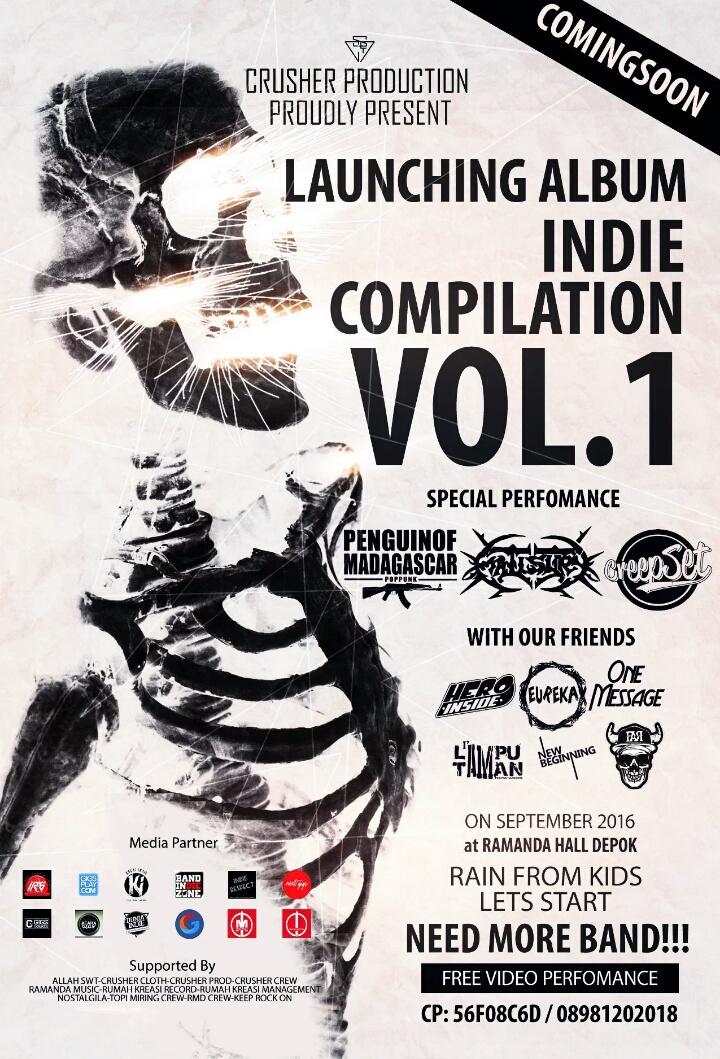 IG: @KEDAIINDIE (@kedaiindie) on Twitter photo <a href="/crusher_prod/">Crusher Production</a> proudlypresent: Launching Album indie Compilation vol.1 w/<a href="/POM_poppunk/">PENGUINOFMADAGASCAR</a> <a href="/lamputaman17/">Lampu Taman</a> @OneMessage_Band <a href="/crusher_prod/">Crusher Production</a> proudlypresent: Launching Album indie Compilation vol.1 w/<a href="/POM_poppunk/">PENGUINOFMADAGASCAR</a> <a href="/lamputaman17/">Lampu Taman</a> @OneMessage_Band