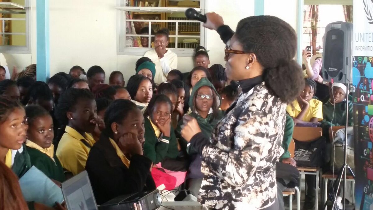 unicwindhoek's tweet photo. #ProsperousPaths UN leadership reach out to young Namibian girls #5000girls #InspireConfidence  #educate https://t.co/1VJJJMSmZM