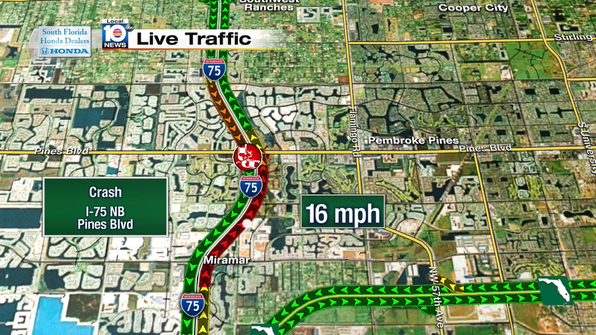 Crash on I-75 NB & Pines Blvd #TRAFFIC https://t.co/FsJ9JRu5lO