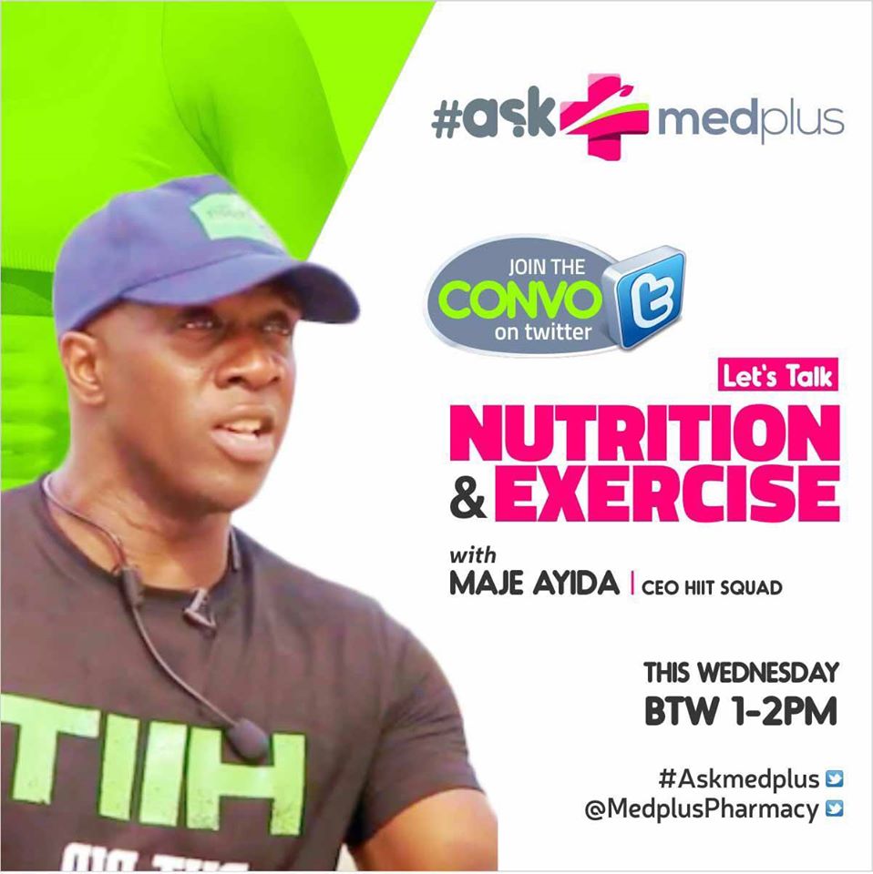 MedplusPharmacy's tweet photo. We are discussing Nutrition & Exercise with on #AskMedplus@Jobbermandotcom @SupermartNG @Gidi_Traffic @edenlifenig https://t.co/upjlviiqxY