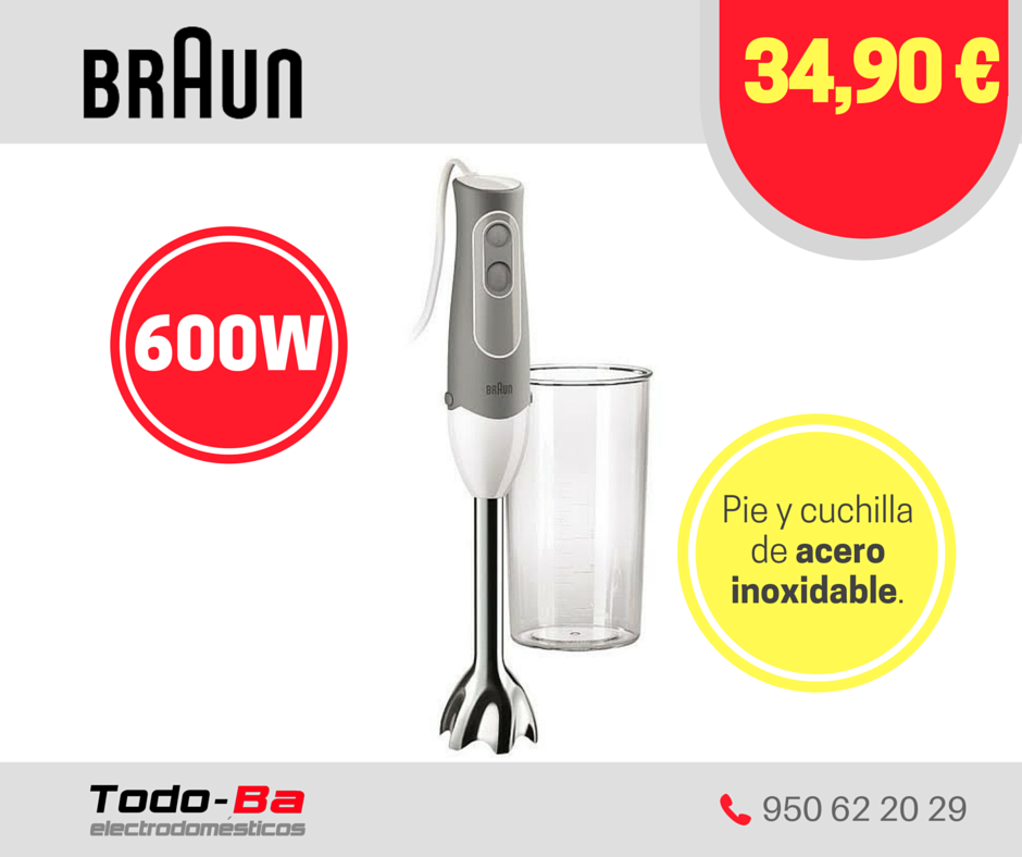 Este verano,¡BATE que BATE! No habrá nada que se le resista a esta #batidora <a href="/Braun/">Braun</a>. En #TodobaStore por sólo 34,90,