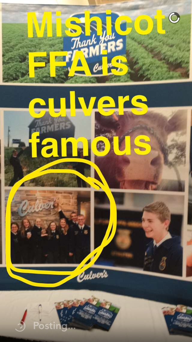 mishicotag's tweet photo. Love seeing #Mishicot represented in @culvers marketing displays #thankyoufarmers #bluejackets #FFA #WAAEPDC https://t.co/DZ9RppqzzO