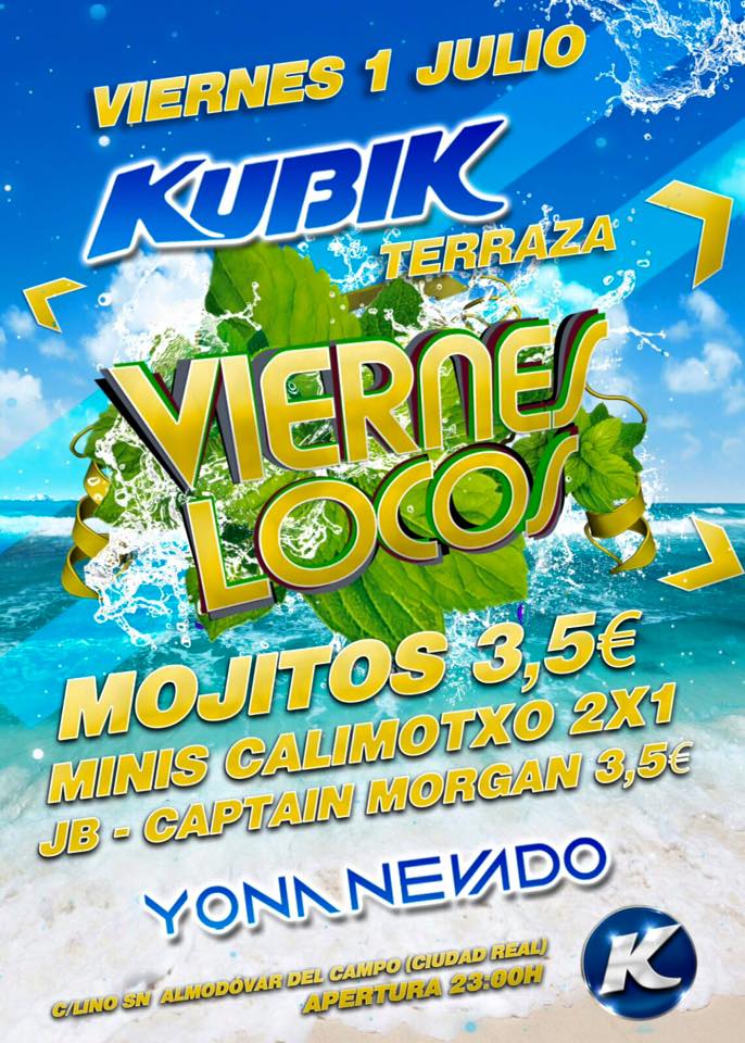 Vuelve los viernes locos SALA KUBIK​. Os esperamos en nuestra terraza con las mejores ofertas!