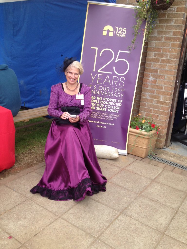 CCNConstruction's tweet image. Corrienne celebrating @CCN125Years dressed appropriately @norwichcollege #norfolkshow @CCNConstruction