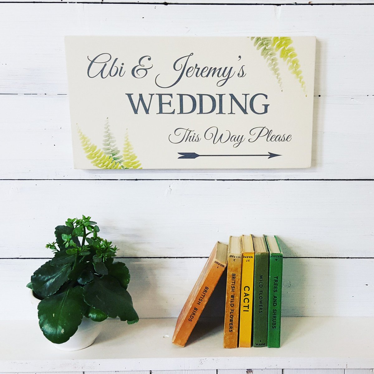 Botanical wedding sign on <a href="/notonthehighst/">notonthehighstreet</a> #giddykipperuk #wedding #noths #botanicalwedding