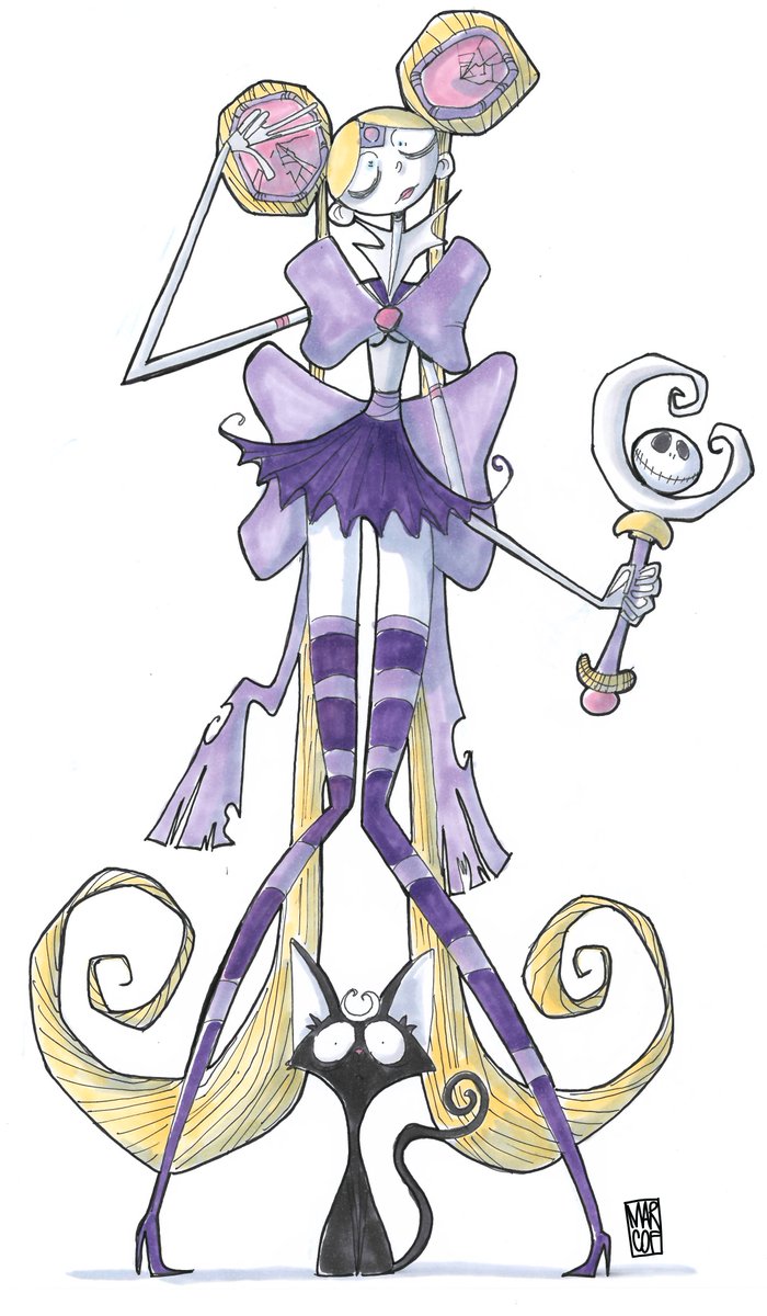 _marcoff_'s tweet photo. WHAT IF #sailormoon was created by #TimBurton? my entry for #cdchallenge #CopicMarkers #micronpen #pigma https://t.co/jXiVzkIRM0