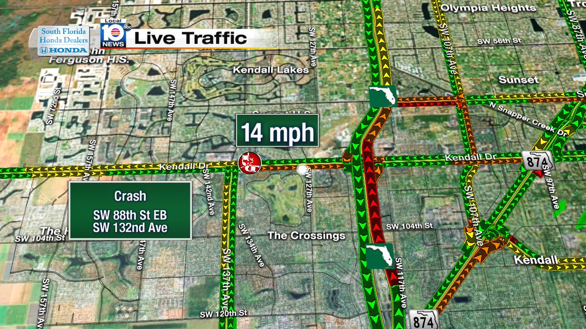 Crash on SW 88th St EB & SW 132nd Ave #TRAFFIC #MIAMI https://t.co/8v81kw9E3j
