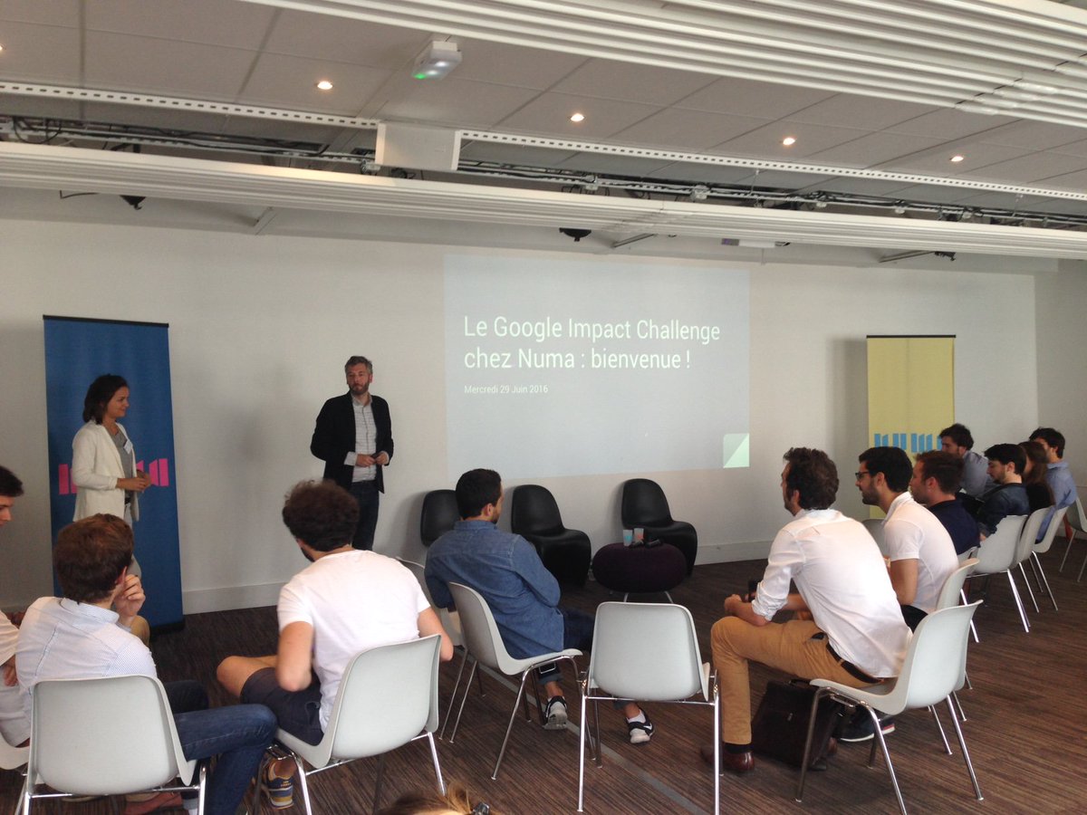 NUMAparis's tweet image. NUMA accueille le #GoogleImpactChallenge by @GoogleEnFrance pour échanger avec les #startups et @LaSocialFactory !