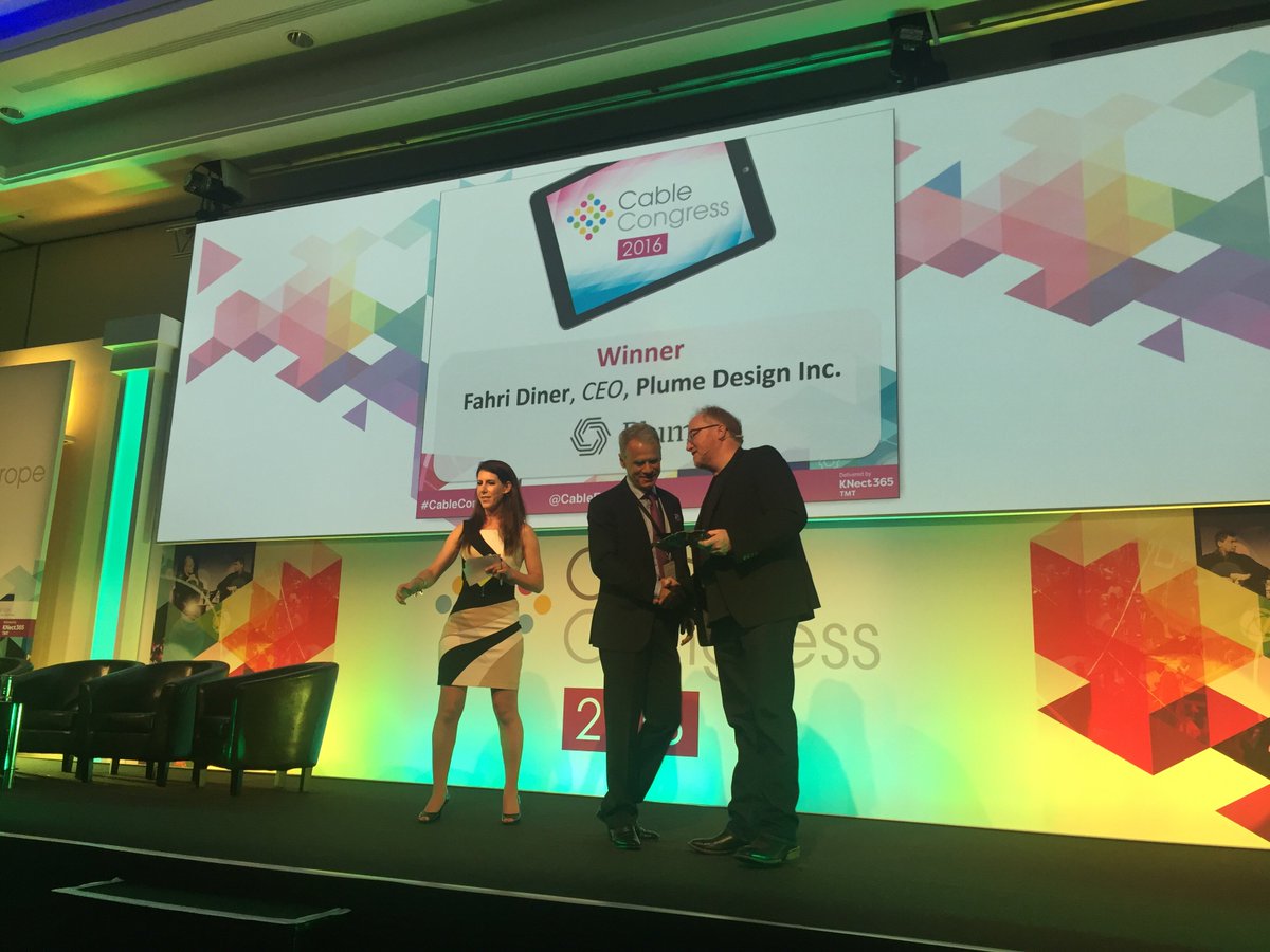 kkowalcz's tweet photo. And the winner of @CableEurope #CableCongress Innovation Showcase is ...#Plume #PlumeDesign https://t.co/YpsTo7CnWw