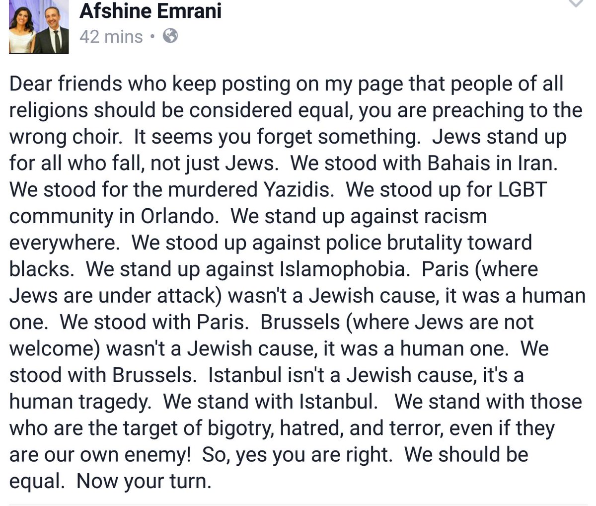 We Jews have stood with you in Paris, Brussels, and now Istanbul.   It's your turn.   Will you #StandWithIsrael?