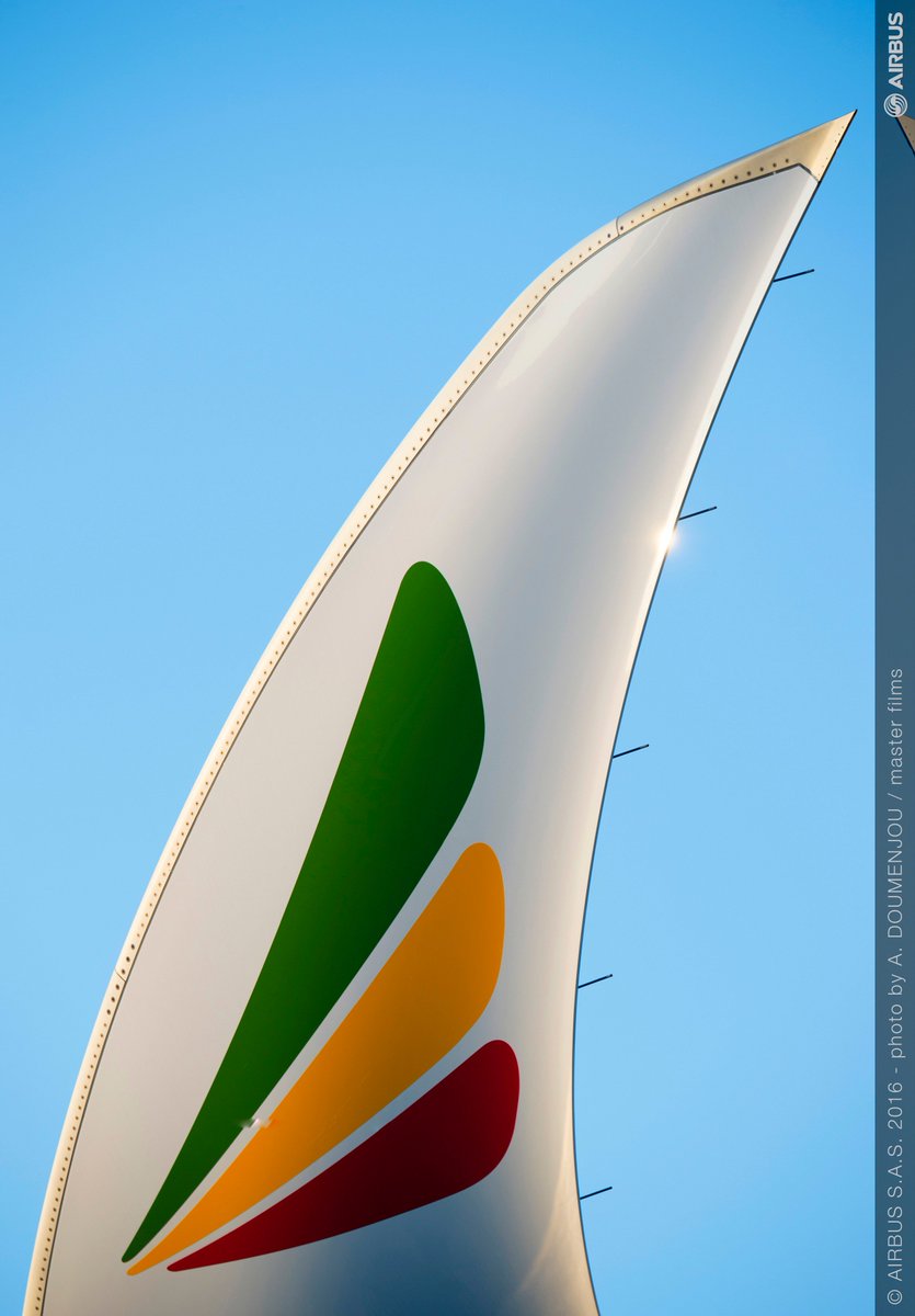 Airbus's tweet photo. The #Xtra effect has landed in Africa! Congrats @flyethiopian on your 1st #A350 XWB! https://t.co/lTBlXDqwJP https://t.co/zIJCmlSB3m