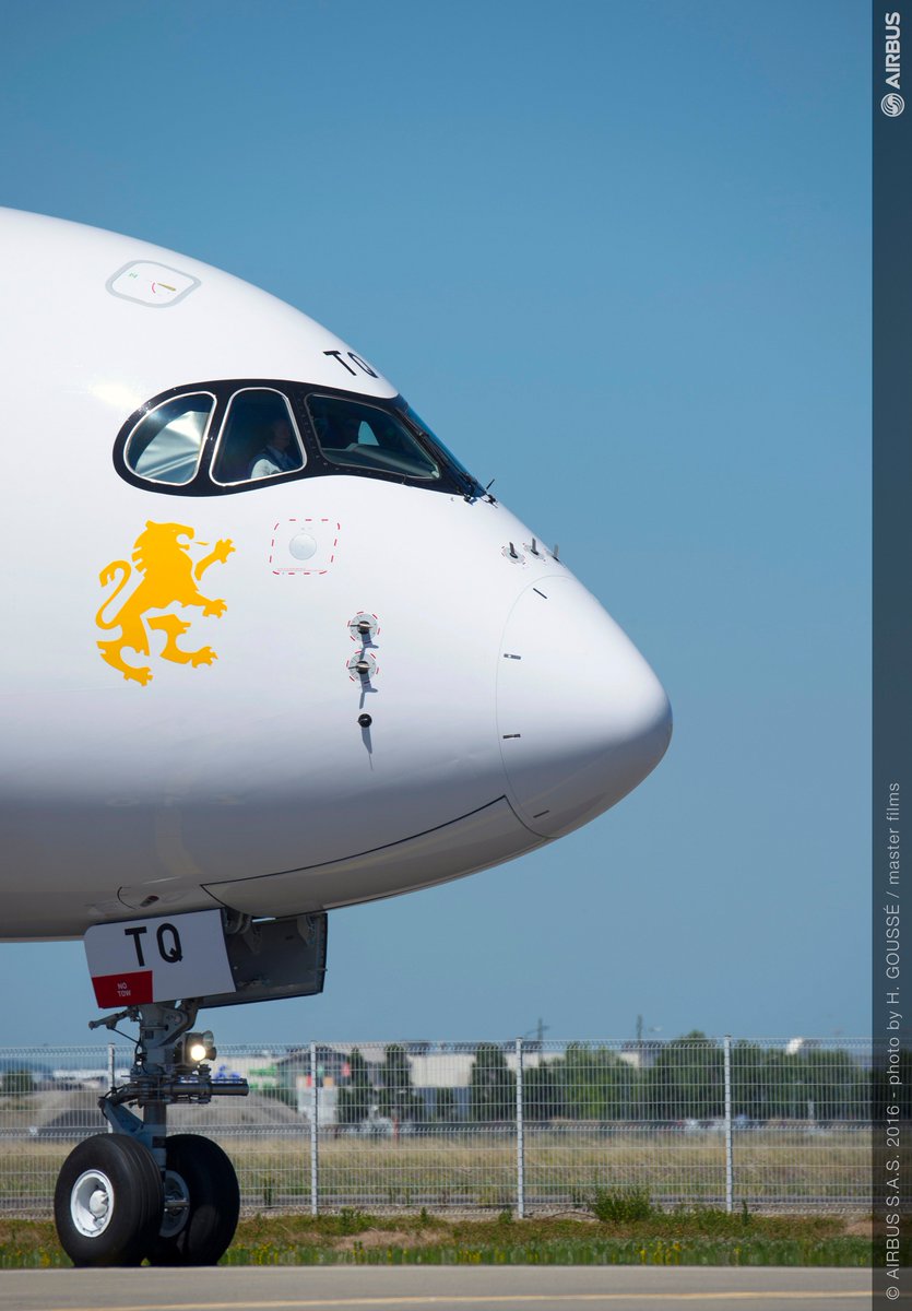 Airbus's tweet photo. The #Xtra effect has landed in Africa! Congrats @flyethiopian on your 1st #A350 XWB! https://t.co/lTBlXDqwJP https://t.co/zIJCmlSB3m