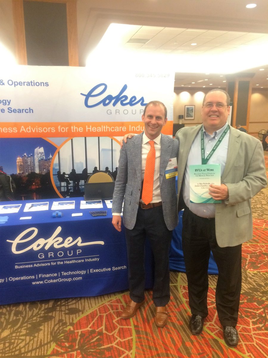 cokergroup's tweet photo. Fans of Coker speaker, Justin Chamblee, showed up for him to sign his book
on physician comp, RVUs at Work #AHLA2016 https://t.co/Kwgdm2TO4S