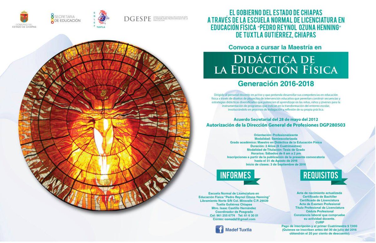 EnlefTuxtla's tweet photo. Maestría en Didáctica de la Educación Física, si te interesa, te invitamos a que te comuniques con nosotros. https://t.co/HR0cQIwGC8