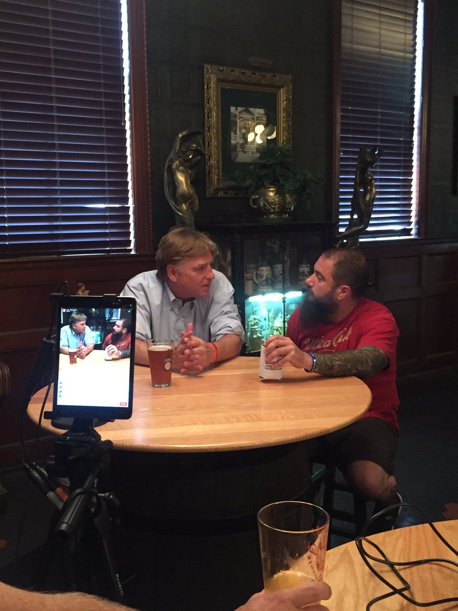 SaranacBrewery's tweet photo. Fred Matt is live for UC's with Zee here at the Brewery! @MadeInUtica  https://t.co/ePoICp26Pr https://t.co/2hWtOodkt2