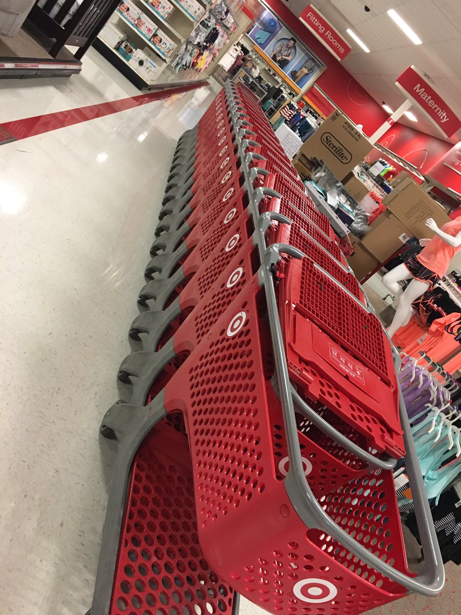 This is how much carts it takes to rearrange the whole back wall in men's!