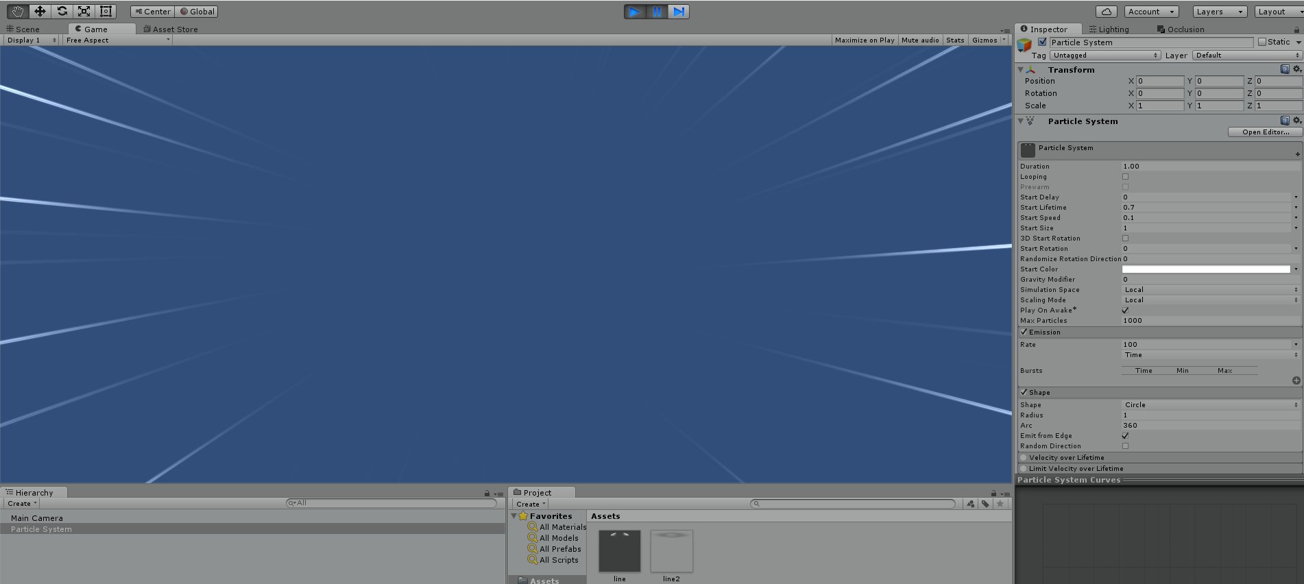 てあき Di Twitter Unityでparticle System使って集中線作った いい感じに設定できた Unity3d Unityで エフェクトを軽くする 生存日記 Https T Co Iwr7dagr7w
